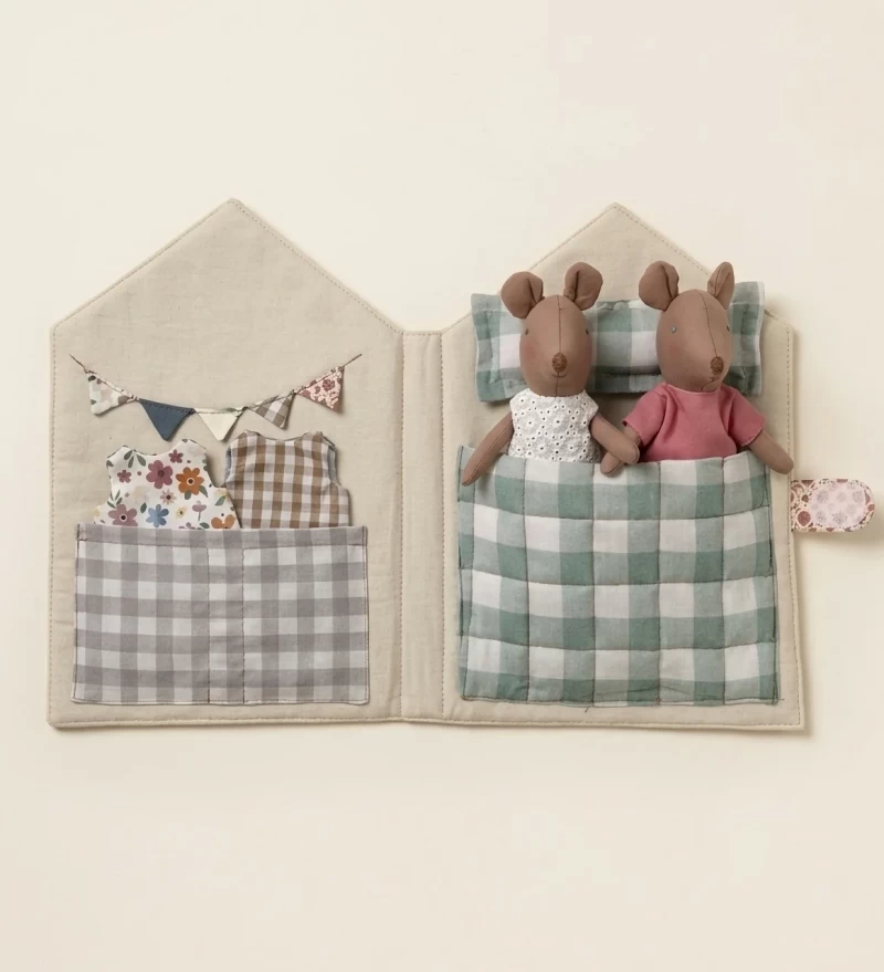 Casita de ratones - Juego simbólico artesanal de algodón - Fomento de rutinas y empatía - Niños 2+ años - Foto 5
