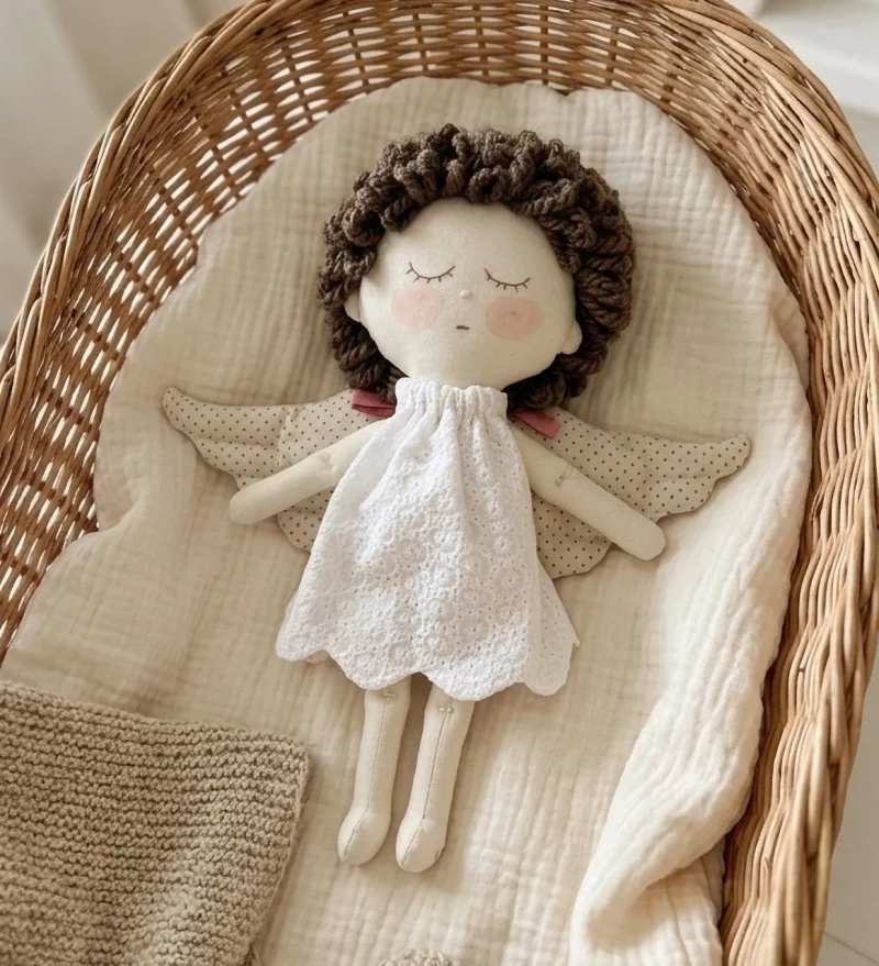 Nube - Muñeco de apego artesanal de algodón - Bebés 0+ meses - Foto 1