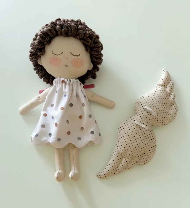 Nube - Muñeco de apego artesanal de algodón - Bebés 0+ meses - Foto 4